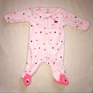 Carter’s baby girl 3M flamingo pink zipper onesie
